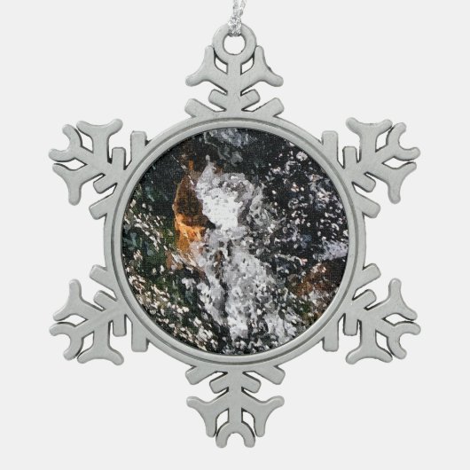 ANGEL SCHNEEFLOCKEN Zinn-Ornament (Vorderseite)