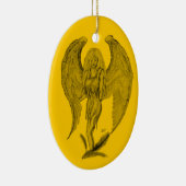 Angel Schwarz-Gelb-Design Keramik Ornament (Rechts)