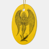 Angel Schwarz-Gelb-Design Keramik Ornament (Links)