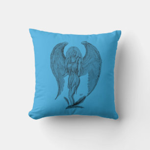 Angel - Schwarz und Blau Kissen