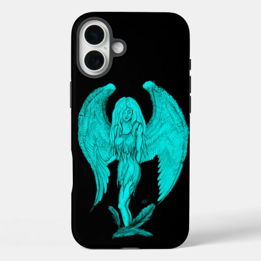 Angel , Schwarz und Grün Case-Mate iPhone Hülle (Rückseite)