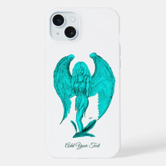 Angel , Schwarz und Grün iPhone Hülle (Rückseite)