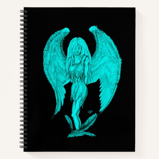 Angel , Schwarz und Grün Notizbuch (Vorderseite)