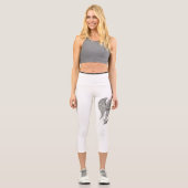 Angel, Schwarz und Weiß Capri Leggings (Vorderseite)