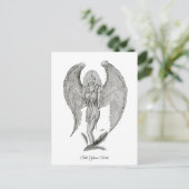 Angel, Schwarz und Weiß Postkarte (Stehend Vorderseite)