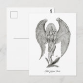 Angel, Schwarz und Weiß Postkarte (Vorne/Hinten)