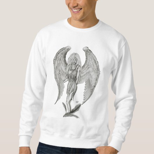 Angel, Schwarz und Weiß Sweatshirt (Vorderseite)