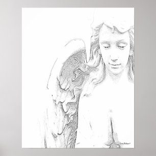 Angel Schwarz-weiß Wings Spirituelle Wall Art Poster