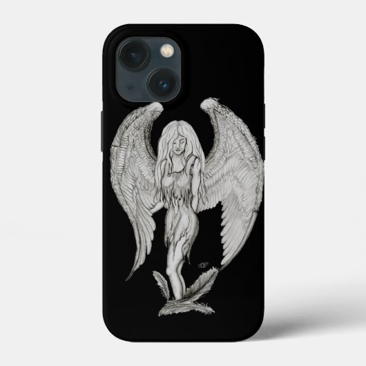 Angel - Schwarzweiß-Design Case-Mate iPhone Hülle (Rückseite)