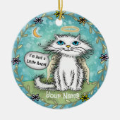 Angel Scraggles Cat Keramik Ornament (Vorne)