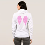 Angel Script & Pink Angel Wings Hoodie (Schwarz voll)