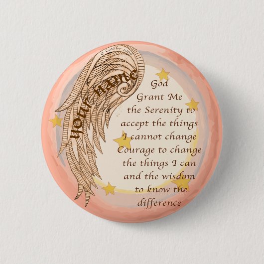 Angel Serenity Prayer Button (Vorderseite)