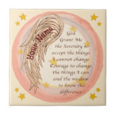 Angel Serenity Prayer Fliese (Vorderseite)