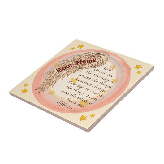 Angel Serenity Prayer Fliese (Seite)