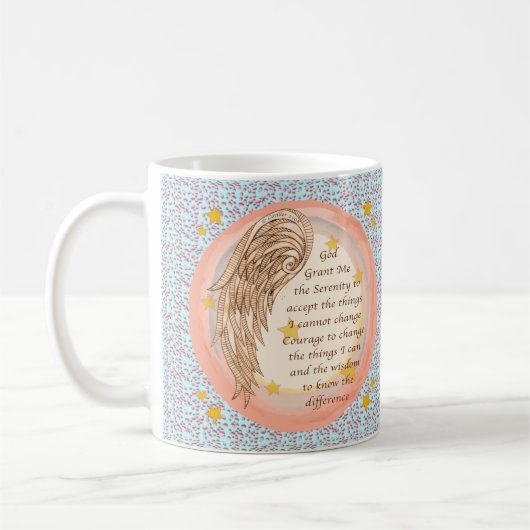 Angel Serenity Prayer Kaffeetasse (Links)