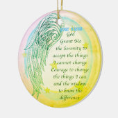 Angel Serenity Prayer Keramik Ornament (Links)