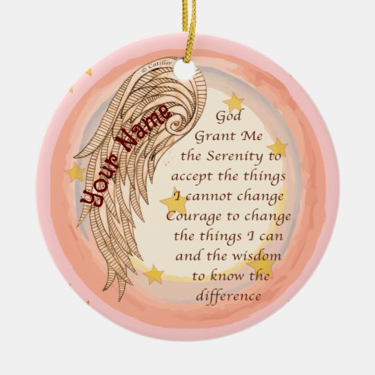 Angel Serenity Prayer Keramik Ornament (Vorne)