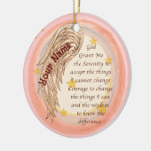 Angel Serenity Prayer Keramik Ornament (Links)