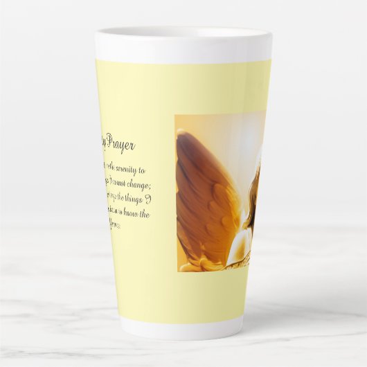 Angel Serenity Prayer Yellow Gold Orange Latte Mug Milchtasse (Vorderseite)