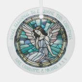 Angel Sessing Aquamarin und Aqua gefestigt Ornament Aus Glas (Vorderseite)
