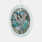 Angel Sessing Aquamarin und Aqua gefestigt Ornament Aus Glas (Vorderseite links)
