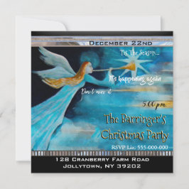 Angel Shares The News Elegantes Weihnachts-Party Einladung