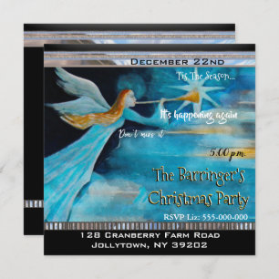 Angel Shares The News Elegantes Weihnachts-Party Einladung