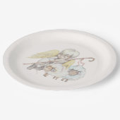 Angel Shepherd mit Lämmern Pastoral Pappteller (Schrägansicht)