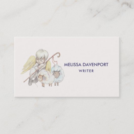 Angel Shepherd mit Lämmern Pastoral Visitenkarte (Vorderseite)