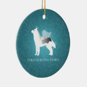 Angel Silver Siberian Husky Dog Pet Memorial Keramik Ornament (Rechts)
