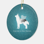 Angel Silver Siberian Husky Dog Pet Memorial Keramik Ornament (Links)