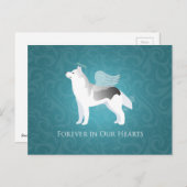 Angel Silver Siberian Husky Dog Pet Memorial Postkarte (Vorne/Hinten)