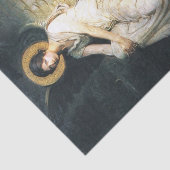 Angel sitzend auf einem Felsen von Abbott Thayer Seidenpapier (Ausschnitt)