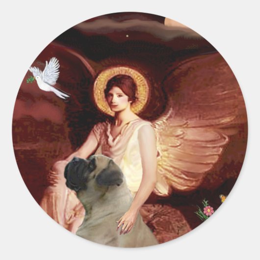 Angel sitzend - Bull Mastiff #1 Runder Aufkleber (Vorderseite)