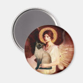 Angel sitzend - Siegel Point Siam Katze Magnet (Vorderseite/Rückseite)