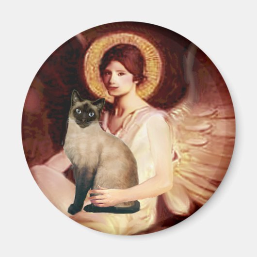 Angel sitzend - Siegel Point Siam Katze Magnet (Vorne)