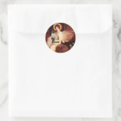 Angel sitzend - Siegel Point Siam Katze Runder Aufkleber (Tasche)