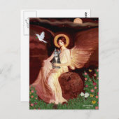 Angel sitzend - Tabby Tiger cat 31 Postkarte (Vorne/Hinten)