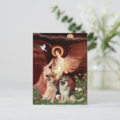 Angel sitzend - Zwei deutsche Hirten Postkarte (Stehend Vorderseite)