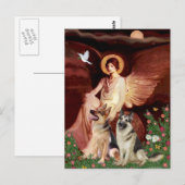 Angel sitzend - Zwei deutsche Hirten Postkarte (Vorne/Hinten)