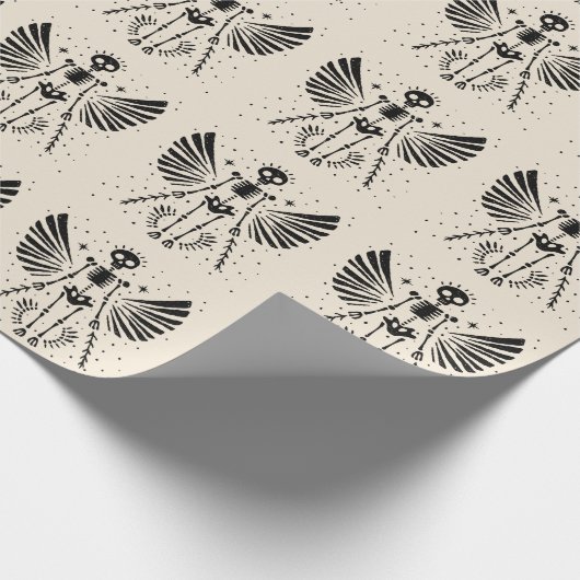 Angel skeleton Gothic Christmas Geschenkpapier (Ecke)