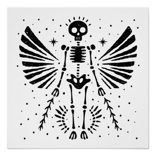 Angel skeleton Gothic Christmas Poster (Vorderseite)