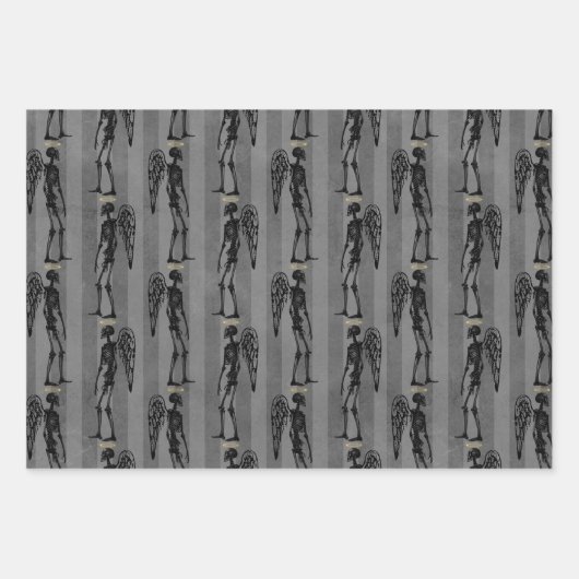 Angel Skeletts Weihnachtswrapping Paper Geschenkpapier Set (Vorderseite)