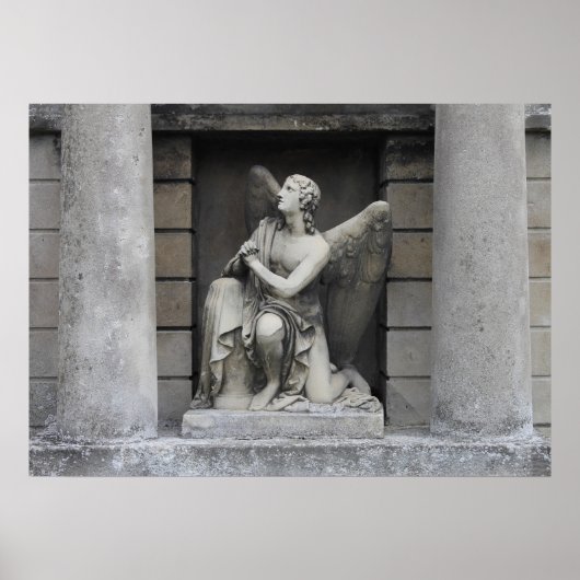 Angel-Skulptur beten Poster (Vorne)