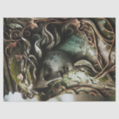 Angel Skulptur erschüttert Patina Decoupage Seidenpapier (Vorderseite)