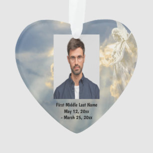 Angel Sky Clouds Dated Foto Custom Ornament