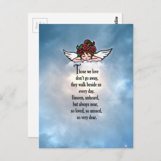 Angel "So geliebt" Postkarte (Vorne/Hinten)