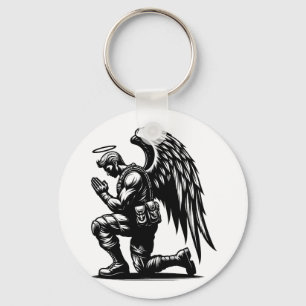 Angel Soldier Man Pracht Tintenbilderkunst Schlüsselanhänger