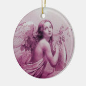 ANGEL SPIELEN LYRA ÜBER DEM KLOUDS Pink Keramik Ornament (Links)