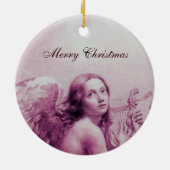 ANGEL SPIELEN LYRA ÜBER DEM KLOUDS Pink Keramik Ornament (Hinten)